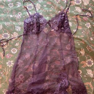Victoria’s Secret Elegant Purple Lace Chemise